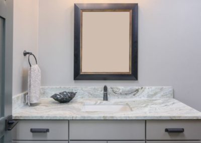 Miller Residence interior bathroom vanity and mirror