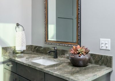 Miller Residence interior bathroom vanity with flowers