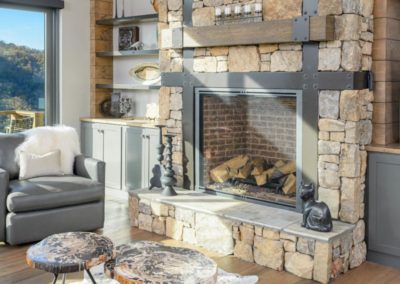 Miller Residence interior fireplace seating
