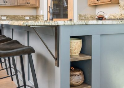 Miller Residence interior kitchen island shelves