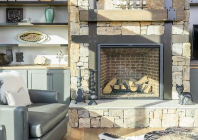 Miller Residence interior view of fireplace