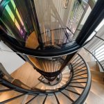idology-–-hidden-falls-–-kenmure-country-club-–-flat-rock-nc-–-custom-home-–-staircase-spiral-overhead-iridescent-elevator-close-–-09