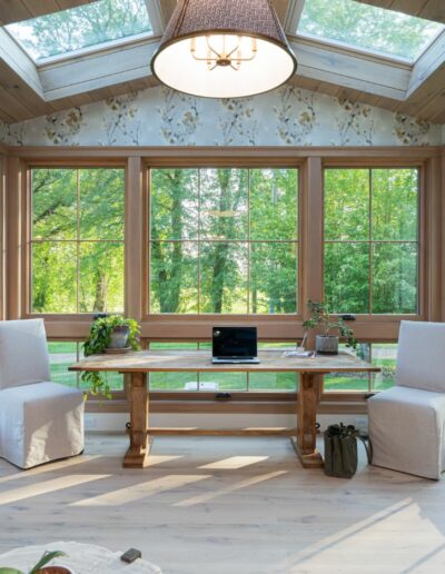 Stylish farmhouse study - a fusion of rustic charm and contemporary design.
